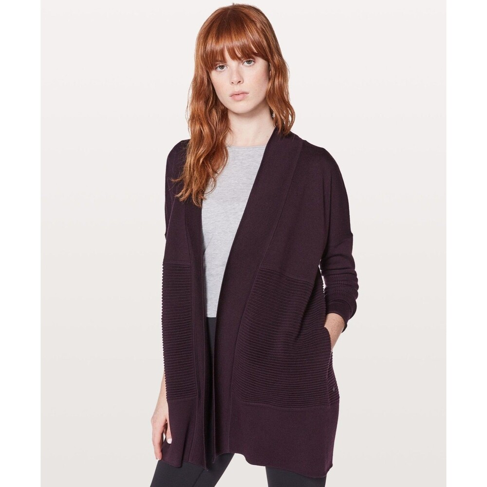 Lululemon Sit in Lotus Wrap Sweater Cardigan Purple 4